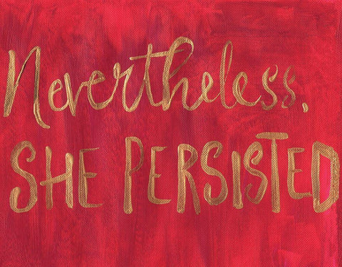 Nevertheless White Modern Wood Framed Art Print with Double Matting by Seay, Anne