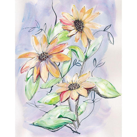 Sunflower Black Modern Wood Framed Art Print by Seay, Anne