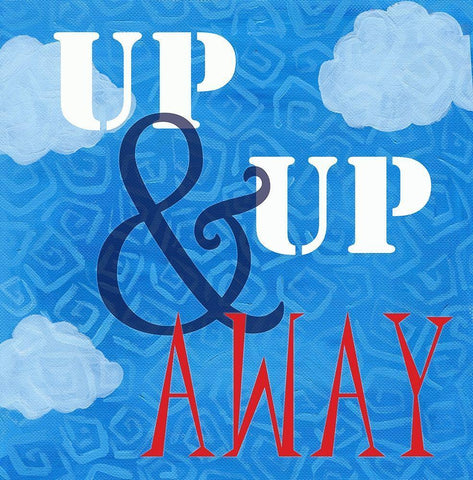 Up, Up and Away Black Ornate Wood Framed Art Print with Double Matting by Seay, Anne