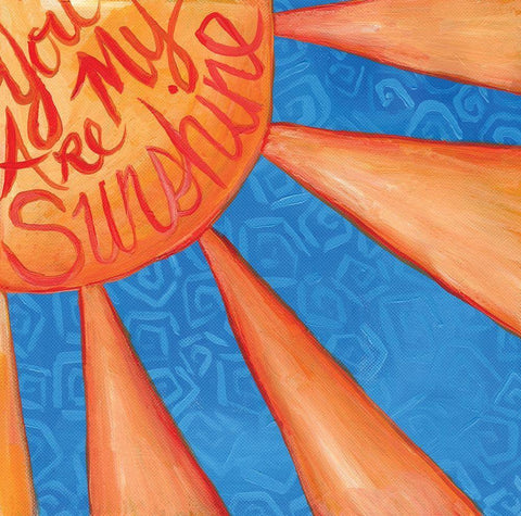 You Are My Sunshine White Modern Wood Framed Art Print with Double Matting by Seay, Anne