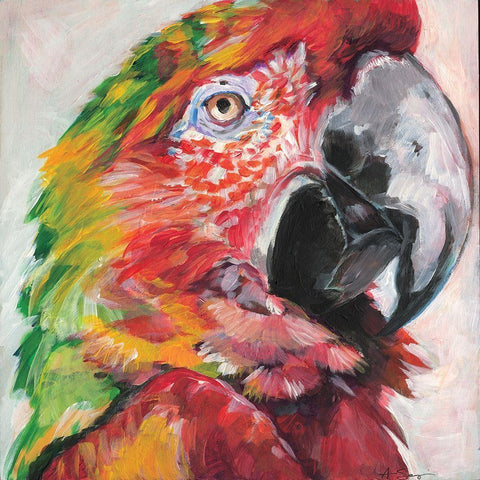 Parrot I Gold Ornate Wood Framed Art Print with Double Matting by Seay, Anne