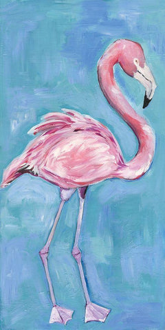 Pink Flaming II White Modern Wood Framed Art Print with Double Matting by Seay, Anne