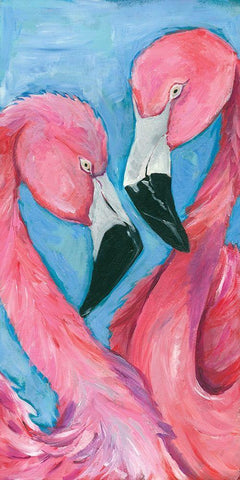 Pink Flaming III Black Ornate Wood Framed Art Print with Double Matting by Seay, Anne