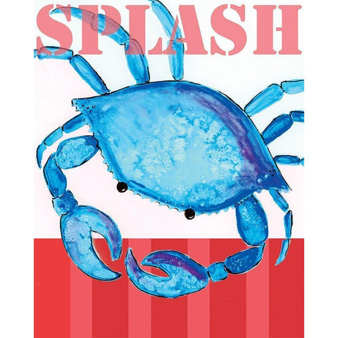Splash Crab Black Modern Wood Framed Art Print by Seay, Anne