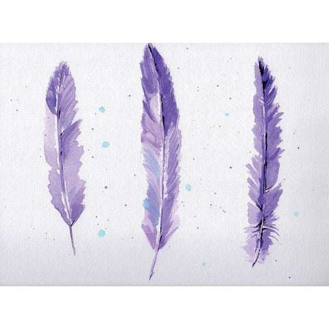 Lavender Feathers Black Modern Wood Framed Art Print by Seay, Anne