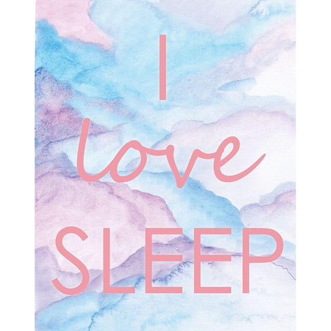 I Love Sleep Black Modern Wood Framed Art Print with Double Matting by Seay, Anne