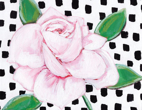 Pink Rose II Black Ornate Wood Framed Art Print with Double Matting by Seay, Anne