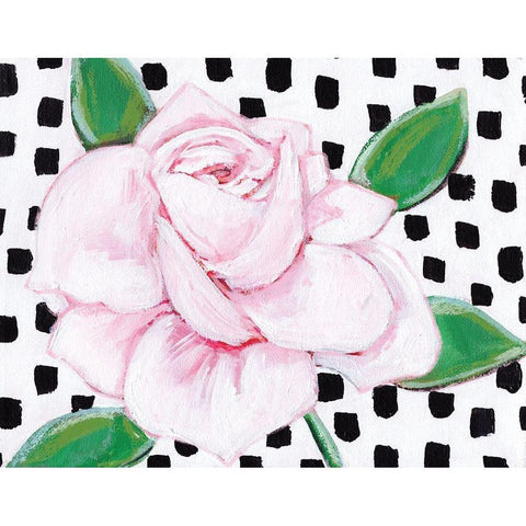 Pink Rose II Black Modern Wood Framed Art Print by Seay, Anne
