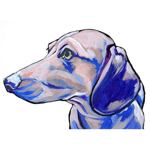 Dachshund Black Modern Wood Framed Art Print by Seay, Anne