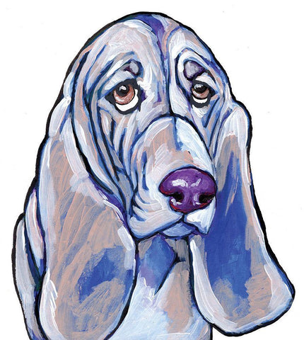 Hound White Modern Wood Framed Art Print with Double Matting by Seay, Anne