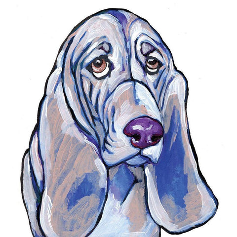 Hound Black Modern Wood Framed Art Print with Double Matting by Seay, Anne