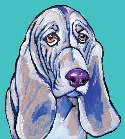 Hound II White Modern Wood Framed Art Print with Double Matting by Seay, Anne