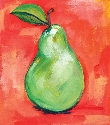 Pear White Modern Wood Framed Art Print with Double Matting by Seay, Anne