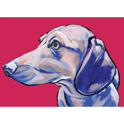 Dachshund II White Modern Wood Framed Art Print by Seay, Anne