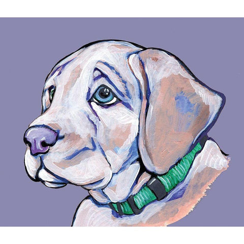 Puppy II Gold Ornate Wood Framed Art Print with Double Matting by Seay, Anne