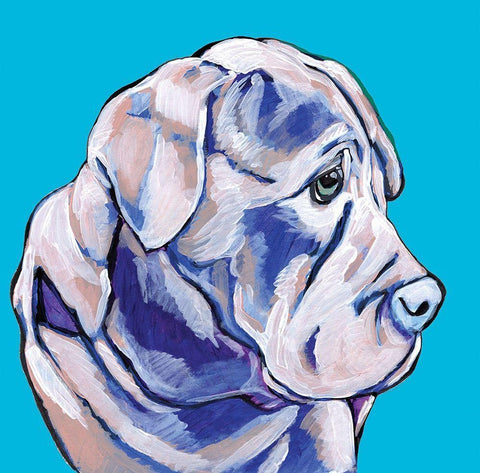 Terrier II White Modern Wood Framed Art Print with Double Matting by Seay, Anne