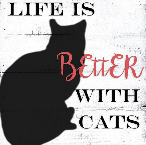 With Cats Black Ornate Wood Framed Art Print with Double Matting by Seay, Anne