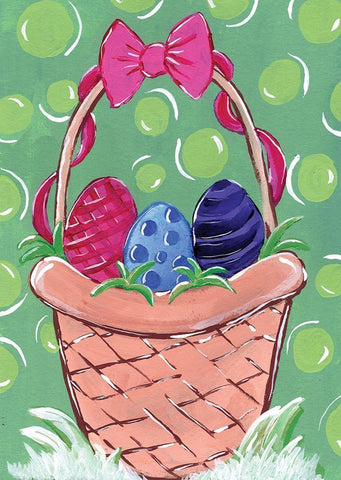 Easter Basket Black Ornate Wood Framed Art Print with Double Matting by Seay, Anne