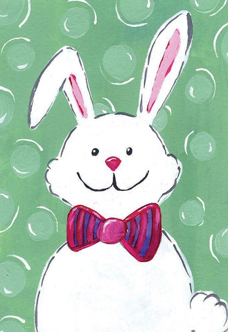 Easter Bunny White Modern Wood Framed Art Print with Double Matting by Seay, Anne