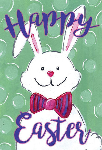 Happy Easter White Modern Wood Framed Art Print with Double Matting by Seay, Anne