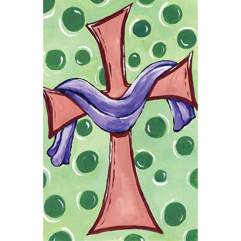 Easter Cross Black Modern Wood Framed Art Print with Double Matting by Seay, Anne
