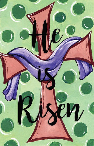 He Is Risen White Modern Wood Framed Art Print with Double Matting by Seay, Anne
