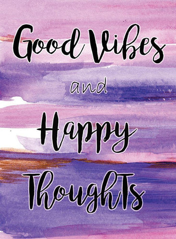 Good Vibes White Modern Wood Framed Art Print with Double Matting by Seay, Anne