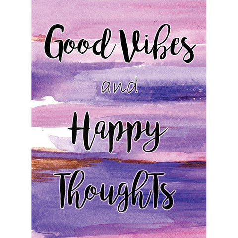 Good Vibes Black Modern Wood Framed Art Print with Double Matting by Seay, Anne