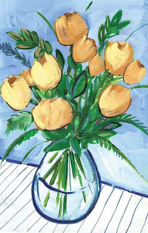 Yellow Centerpiece II Black Ornate Wood Framed Art Print with Double Matting by Seay, Anne