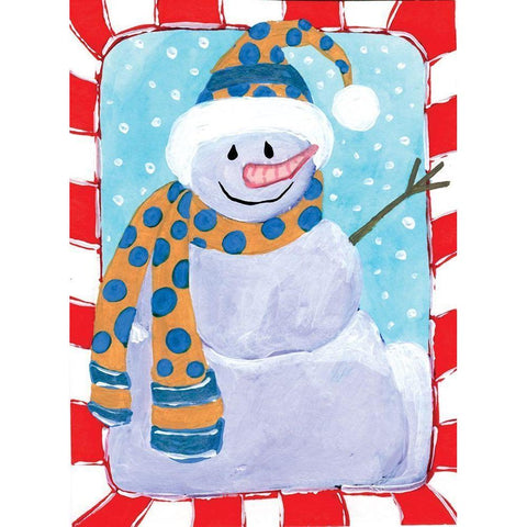 Happy Snowman I Black Modern Wood Framed Art Print with Double Matting by Seay, Anne