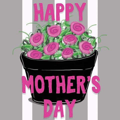 Happy Mothers Day White Modern Wood Framed Art Print with Double Matting by Seay, Anne