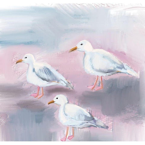 Beach Bird III Black Modern Wood Framed Art Print by Seay, Anne