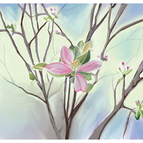 Flower White Modern Wood Framed Art Print by Seay, Anne