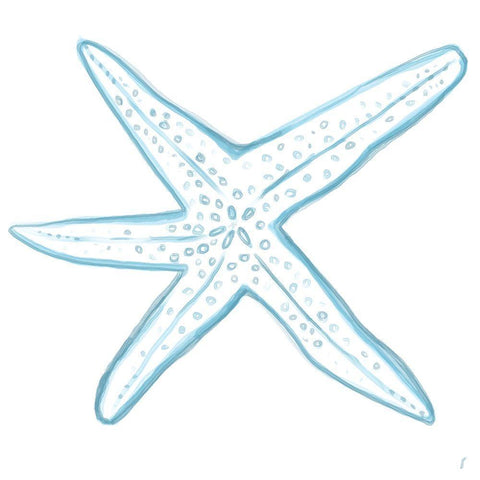 Starfish White Modern Wood Framed Art Print with Double Matting by Seay, Anne