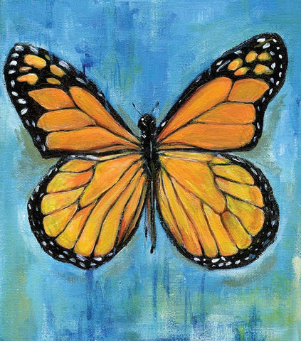 Butterfly White Modern Wood Framed Art Print with Double Matting by Seay, Anne