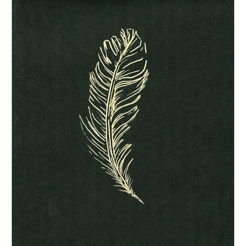Golden Feather I White Modern Wood Framed Art Print by Seay, Anne