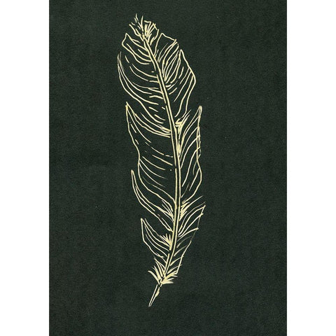 Golden Feather II White Modern Wood Framed Art Print by Seay, Anne