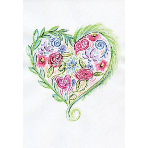 Valentine Black Modern Wood Framed Art Print with Double Matting by Seay, Anne