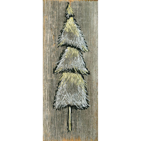 Christmas Tree Black Modern Wood Framed Art Print with Double Matting by Seay, Anne