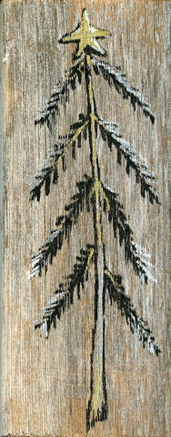Christmas Tree II White Modern Wood Framed Art Print with Double Matting by Seay, Anne