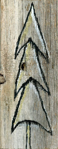 Christmas Tree III White Modern Wood Framed Art Print with Double Matting by Seay, Anne