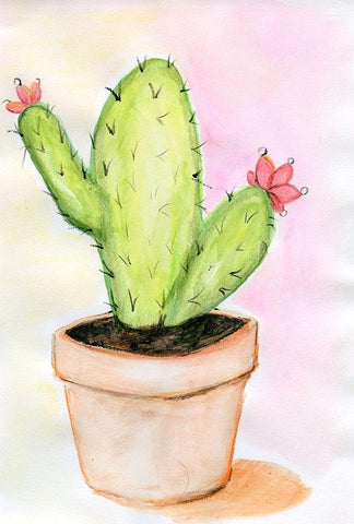 Cactus Black Ornate Wood Framed Art Print with Double Matting by Seay, Anne