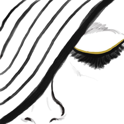 Gold Lash Black Modern Wood Framed Art Print with Double Matting by Seay, Anne