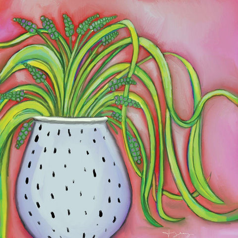 Spider Basil White Modern Wood Framed Art Print by Seay, Anne