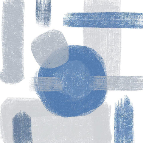 Blue Monday II Black Modern Wood Framed Art Print by Seay, Anne