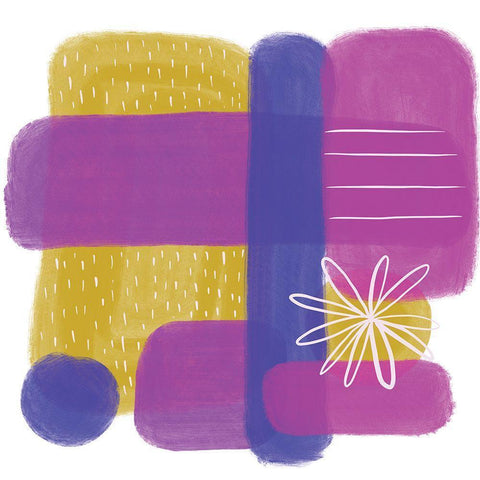 Perky Purple White Modern Wood Framed Art Print by Seay, Anne