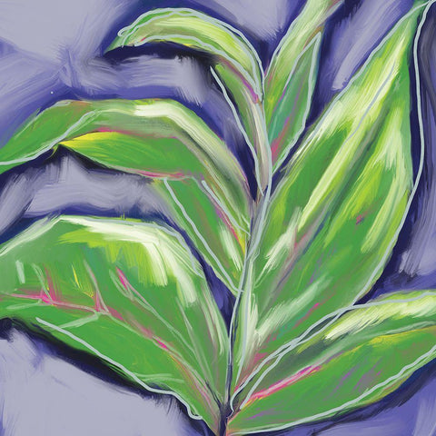 Banana Plant Dawn Gold Ornate Wood Framed Art Print with Double Matting by Seay, Anne