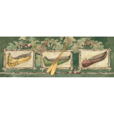 Three Canoes White Modern Wood Framed Art Print by Phillips, Anita