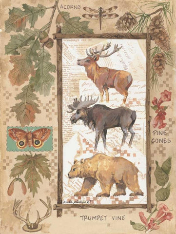 Big Game Black Ornate Wood Framed Art Print with Double Matting by Phillips, Anita