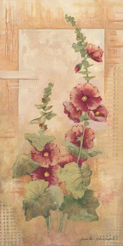 Floral II Black Ornate Wood Framed Art Print with Double Matting by Phillips, Anita